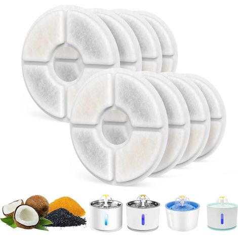 Filtros para fuente de agua para gatos - Filtros con resina y carbón activado para dispensadores automáticos de agua para plantas