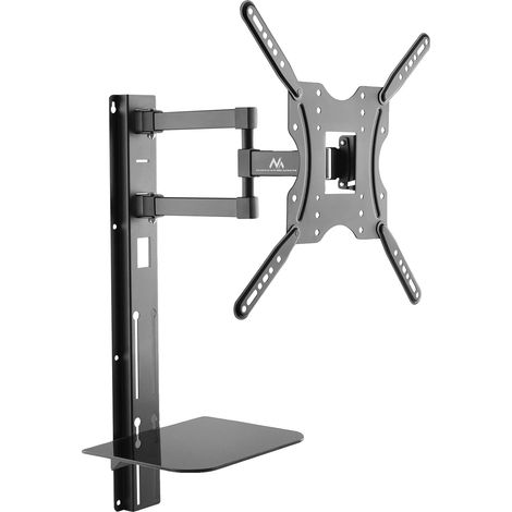 Soporte de pared para TV, estante ajustable, compatible con VESA, negro. (1/5)