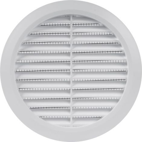 1 Pièce - Grille D'aération - Bouche De Ventilation - Avec Moustiquaire Intégrée - Pour Salle De Bain Et Bureau - Blanc - 12,5cm (1/5)