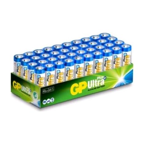 Batterie alcaline GP Ultra Plus AA, 15AUP/LR6, confezione da 40, 151381