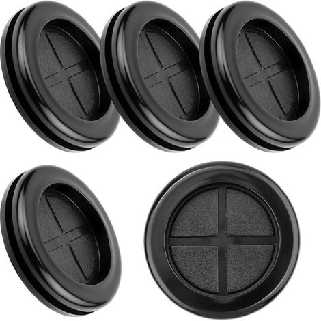 Set mit 5 Gehäusestopfen – 70 mm – Schwarz – Gummi – Wasserdicht – Rund – Doppelseitig – Zum Schutz von Kabeln – Steckverbindern – Kabeldurchführungen