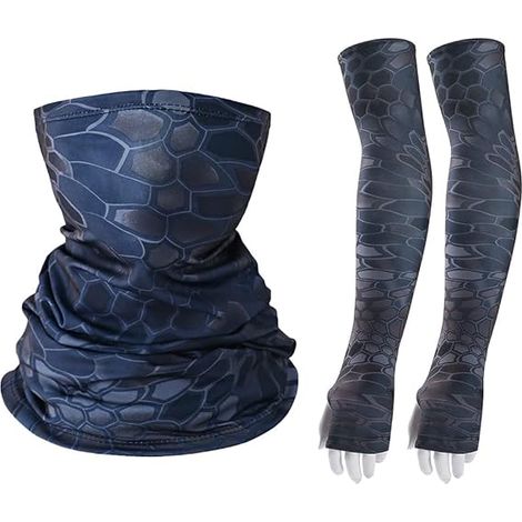 Lot de 2 paires de manchettes rafraîchissantes - Protection UV + cagoule d'été - Protection solaire UV - Respirantes - Pour homme et femme - Cyclisme - Course à pied - Randonnée (1/5)
