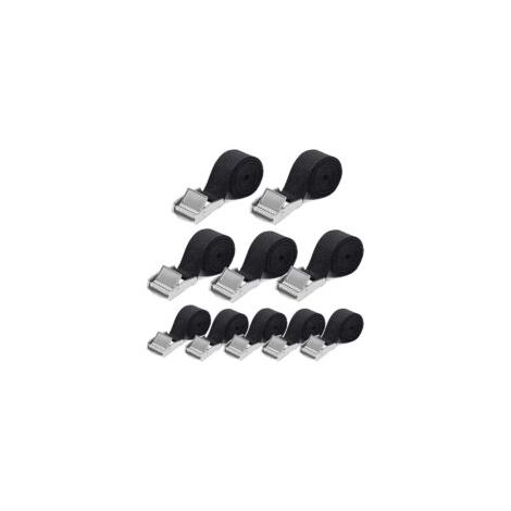 Spanngurte – 10 Stück, 2,5 cm x 60 cm, kurze, verstellbare Gurte – Crezuo (1/4)