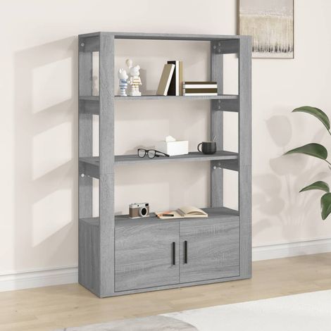 Buffet Meuble de rangement  Commode Bahut Sonoma gris 80x30x119,5 cm Bois d'ingénierie 88269 (1/5)