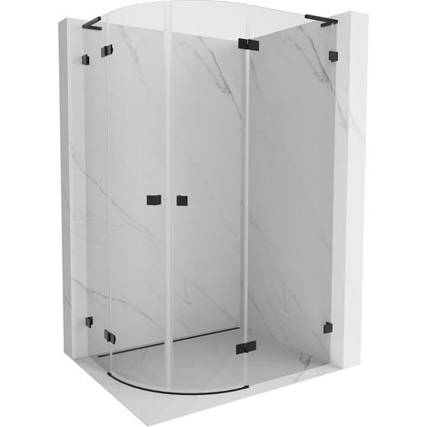 Mexen Lunar L Duschkabine halbkreisförmig schwenkbar rechts 100 x 90 cm, transparent, schwarz - 833L-100P-090L-70-00 (1/5)