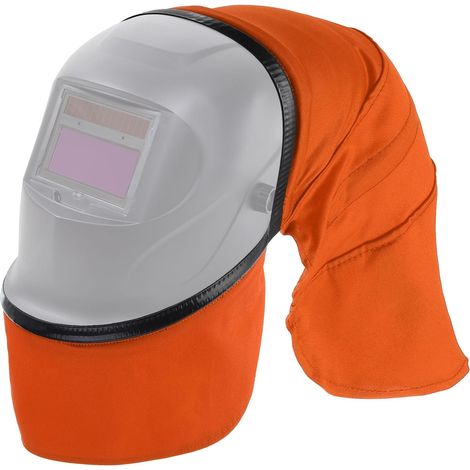 Ensemble de Couvre-Casque de soudage et de bavette de Casque en Coton FR pour Casque de soudage,bavette de Casque de soudage en Coton FR avec Joint d'étanchéité à Pression, Orange (1/5)
