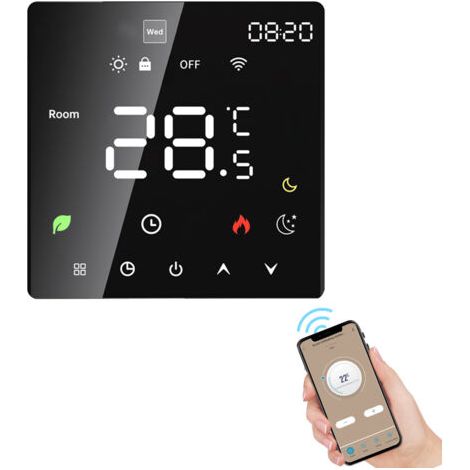 Thermostat Connecté WiFi Chaudiere Gaz 220V 3A Compatible avec Alexa, Thermostat d'ambiance pour Chaudiere Programmable Contrôle