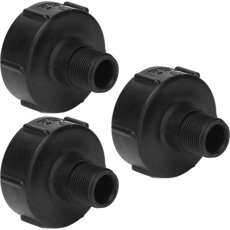 Lot de 3 raccords pour cuve IBC filetage G3/4 en ABS adaptateur de vidange raccord de vanne S60-2in NPS (1/5)