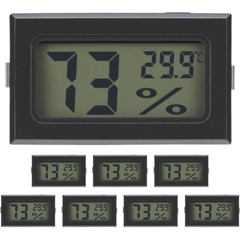 Lot de 8 thermomètres-hygromètres numériques - 48 x 29 x 15 mm - Moniteur compact de température et d'humidité d'intérieur (1/5)