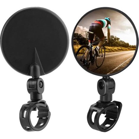 Rétroviseurs de vélo, lot de 2, grand angle HD, réglables et rotatifs à 360°, compatibles avec vélos standard et VTT (1/5)