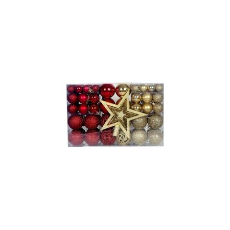 Paquete de esferas decorativas navideñas de triple estrella - Crezuo