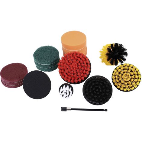 Kit de brosses de nettoyage pour perceuse – 16 pièces en polyamide et PP – Nettoyage efficace des surfaces difficiles d'accès (1/5)