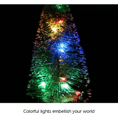 Mini-Weihnachtsbaum aus Zeder, 25 cm hoher Tischbaum + 1 m Lichterkette in 4 Farben (1/4)
