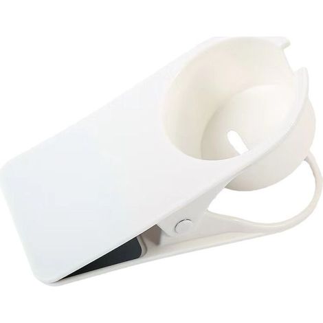 Porte-gobelet à Clip Porte-Gobelet Boisson Bouteille à Clip de Côté Bureau Support de Tasse de Café, Eau, Boisson Gazeuse Clip Porte-Soucoupe Clip Design pour le Bureau (BLANC) (1/4)