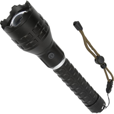 Wiederaufladbare LED-Taschenlampe mit Typ-C-Anschluss, hohe Helligkeit, ergonomisch, rutschfest, wasserdicht (IPX4), einfach zu bedienen (1/5)