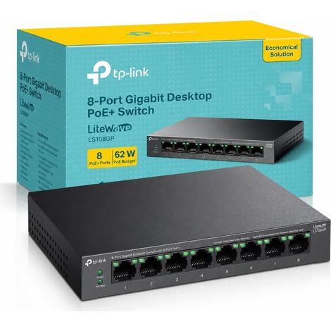 Switch PoE Gigabit 8 Ports RJ45, 7 Ports PoE+, LS108GP (1/5)