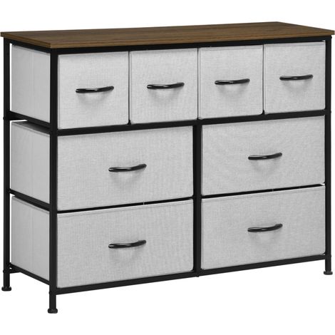 Commode 8 tiroirs meuble de rangement tiroir en tissu pliant - structure acier noir - 100 x 30 x 78 cm (1/5)