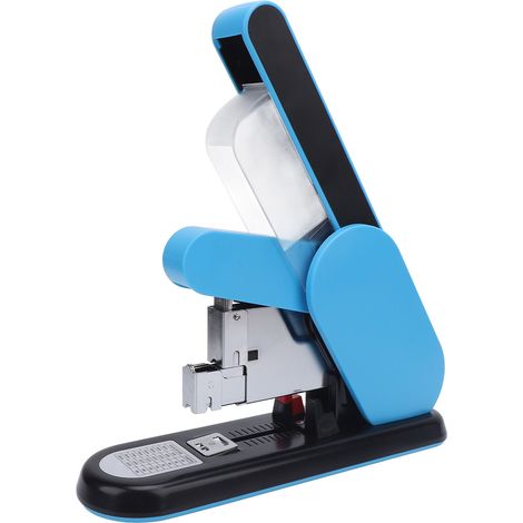 Agrafeuse professionnelle robuste capacité 190 feuilles profondeur réglable retrait agrafes facile chargement rapide ABS alliage bleu 100 agrafes (1/5)