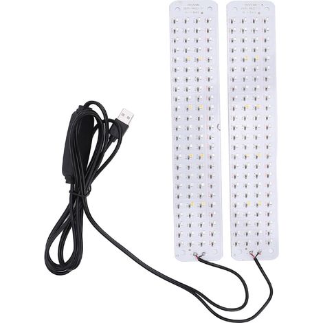 Lampe de Culture LED pour Plantes d'intérieur en Aluminium, 192 LED, 2 Têtes, 3000 K, Rouge, Bleu, 4 Niveaux de Mémoire, Minuterie 3 H, 9 H, 12, pour étagères de Plantes, Bureau, Serre (1/5)