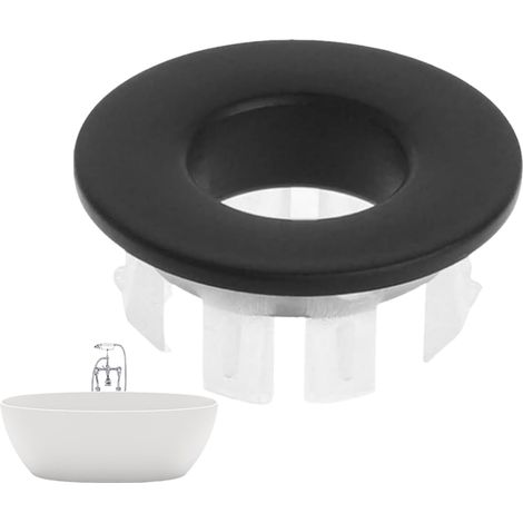 Anneau de Recouvrement de Débordement pour Lavabo de Salle de Bains Bouchon Trou Ronde - Garniture de Bac pour Couvercle de Trop-Plein,pour Lavabo Vasque Plan de Toilette Maison Appartement (1/5)