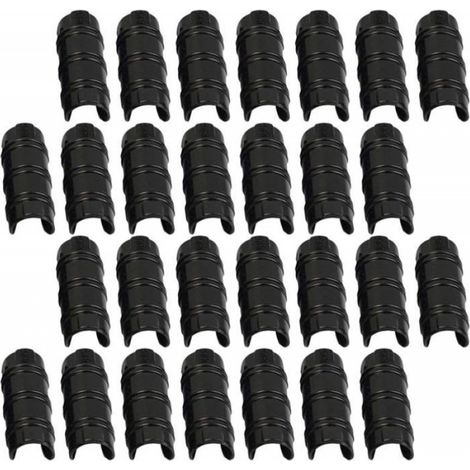 30 Pcs Bâtiments De Jardin Tube Clip PC, Serre Cadre Pinces De Tuyau Tube Film Clip, Noir 20mm (1/4)