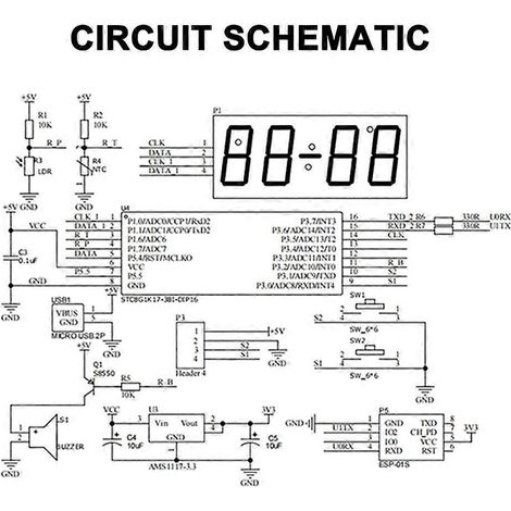 ESP8266 IoT Farbiges WLAN-Uhr-Kit Intelligente elektronische Uhr DIY Schweißübungsteile-Set Auto