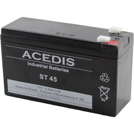 Batterie Plomb Etanche AGM VRLA - Acedis ST45 - 12 V 5,1 Ah