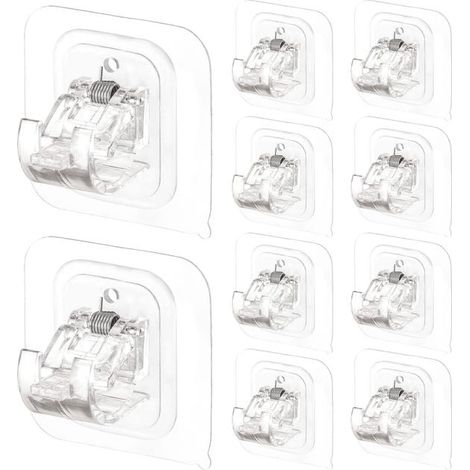 Supporti Asta Tenda Senza Foratura 10 Pezzi – Ganci Adesivi Resistenti (1/5)