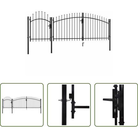 Portail de clôture - Portail de jardin Woerden en acier noir 1,25 m x 4 m (1/5)