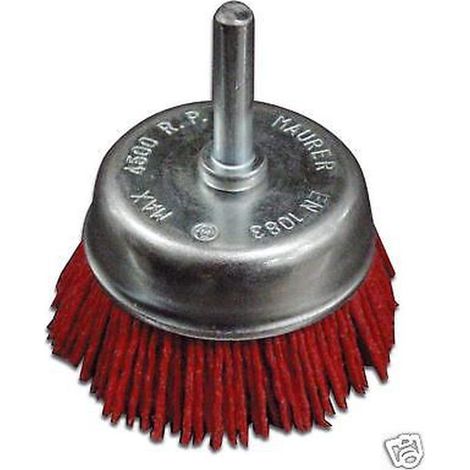 SPAZZOLA ABRASIVA  A TAZZA CON FILI NYLON 75X12MM - - MAURER (1/2)