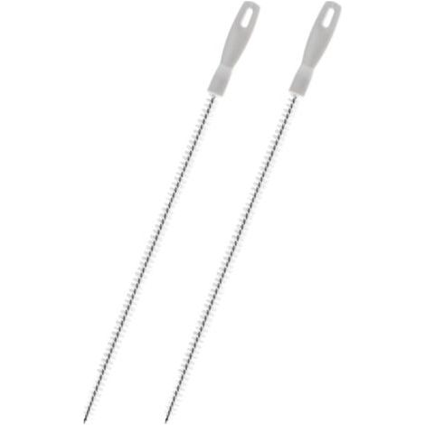 Set composto da 2 spazzole per la pulizia del troppo pieno del lavandino e un raccoglitore di capelli per lo scarico (45 cm) in polipropilene, nylon e filo metallico. (1/5)