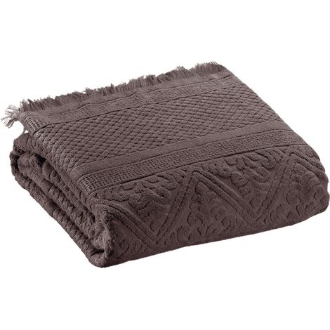 VIVARAISE - Drap de bain Vivaraise Zoé - Noir Ébène en Coton 100% (100 x 180 cm) (1/2)