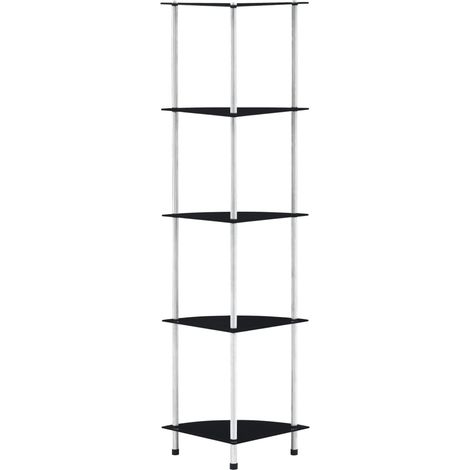 Étagère 5 niveaux Noir 30x30x130 cm Verre trempé vidaXL