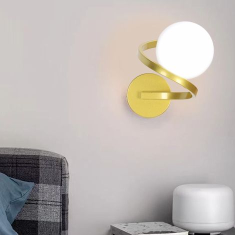 Appliques murales à LED Base en Lampe murale moderne spirale pour escalier Salon Chambre Couloir G9 verre blanc (1/4)