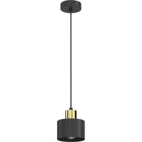 Suspension cylindrique noire et or E27 Parkla Luminex (1/5)