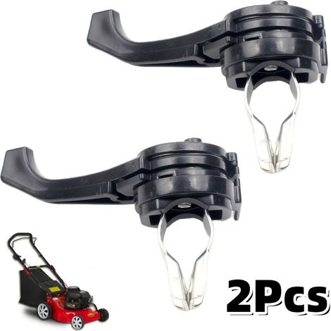 Lot de 2 leviers d'accelerateur universels pour tondeuse a gazon, commandes resistantes en metal et plastique avec vis pour guidon de 19 mm, pieces de rechange pour le jardinage (1/5)