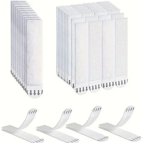 FENOPLASTICA36 Paires accroche tableau sans percer, fixation murale sans Dommage, languette accroches tableaux, attache cadre adhesif pour Accrocher des Cadres et des Décos de Noël (1/5)
