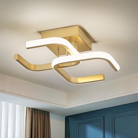 Plafonnier Moderne, Plafonnier LED Doré 32 cm, 24 W, 4000 K Plafonnier pour Chambre, Bains, Couloir, Petites Cuisines, Salle d'eau, 1 200 LM (1/5)