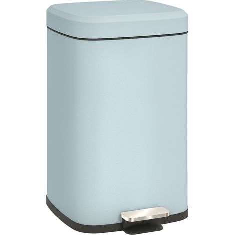 20L Modern Light Green Metal Kitchen Trash Can - Stylish Boxy Design for Home Use