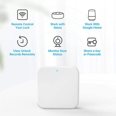 Passerelle Wi-Fi intelligente avec commande à distance, pont d'entrée sans clé, serrure électronique à pêne dormant pour l'application TTLock (1/3)