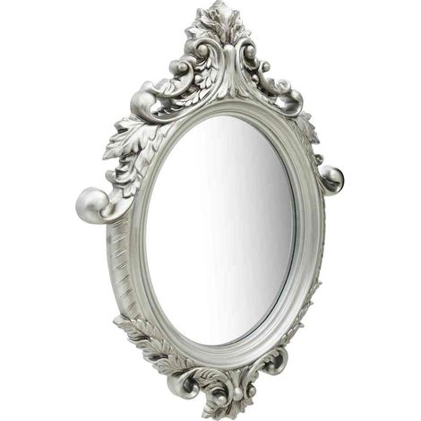 Miroir mural Luxueux, Miroir chambre, style château 56x76 cm Argenté OIB7536E (1/5)