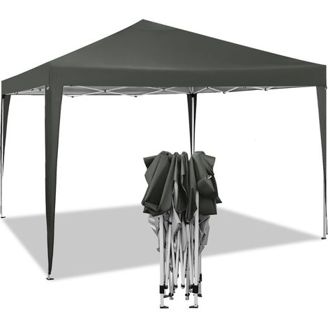 Woltu – Tonnelle de jardin 3x3m – Tente pliante imperméable avec protection UV 50+ – Hauteur réglable 250/254/258 cm – Installation rapide