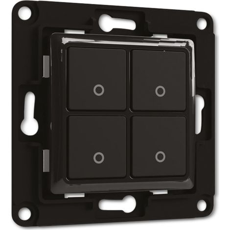 SHELLY Wandtaster Wall Switch 4, schwarz, 4-fach
