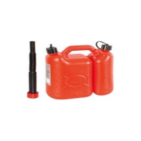 Ribiland – Jerrican double compartiment 7,5L en polyéthylène haute densité – Long bec flexible amovible – Normes UN pour produits chimiques