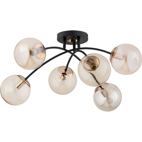 Plafoniera BLASKO glamour sfere vetro 6xE14 nero oro