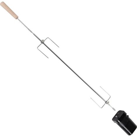 Homemaison – Tournebroche électrique pour barbecue charbon – Longueur utile 70 cm – Charge maximale 10 kg – Moteur électrique luxe avec 2 fourchettes