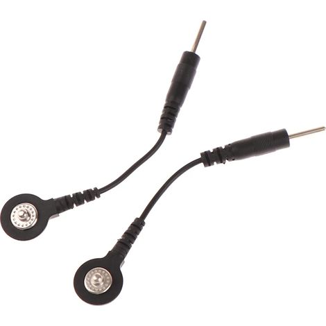 Set mit 2 Elektrodenanschlusskabeln, 2,0-mm-Stecker, 3,5-mm-Steckstecker, für TENS/EMS-Massagegeräte  05746-AquaForge