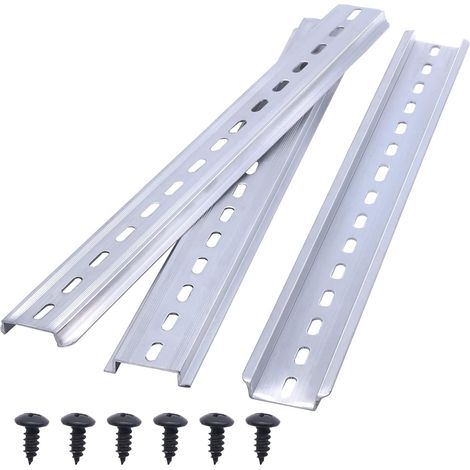 3 pièces Rail DIN 35 mm rail de montage en Aluminium, pour un disjoncteur ou un relai l'armoire de Distribution, largeur 35 mm, longueur 300 mm, hauteur 7,5 mm DIN-300-L (1/5)
