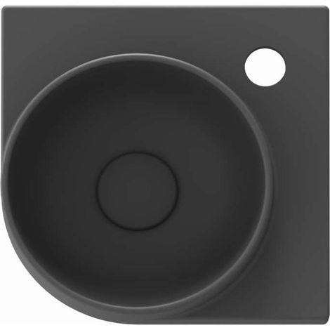 Ravak Yard - Lave-mains d'angle 28 x28 cm, sans trop-plein, trou pour robinetterie, anthracite XJX03228000