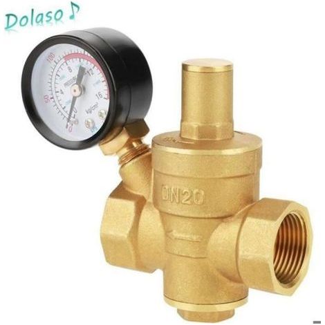 Druckminderungsventil – DN20 – Messing – Einstellbar – Integriertes Manometer (1/5)